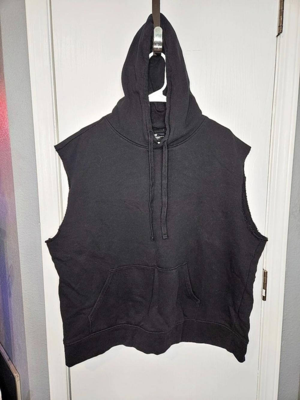 H&M Relaxed Fit Sleeveless Hoodie Black XL
